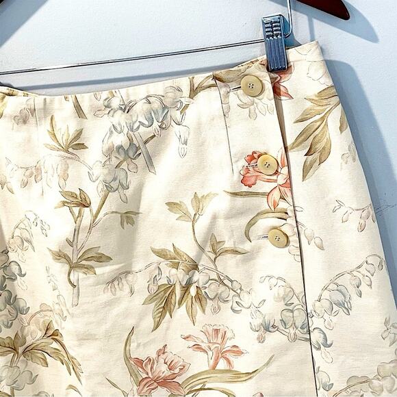 💗 3/$10 💗 Vintage 80’s/90’s Talbots Floral Wrap Skirt Size 10 EUC - Picture 3 of 14